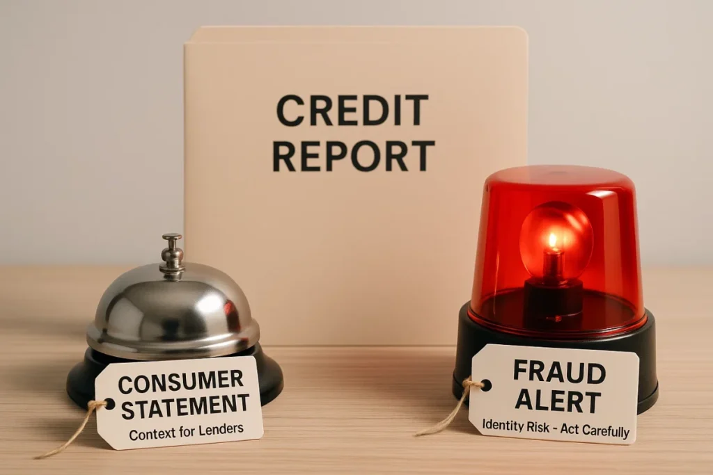 Consumer statement and fraud alert in credit reports when and how to use